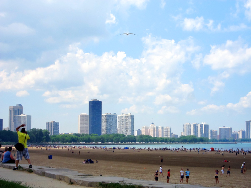 The scene at the beach, Father's Day, Chicago © 2013 Celia Her City