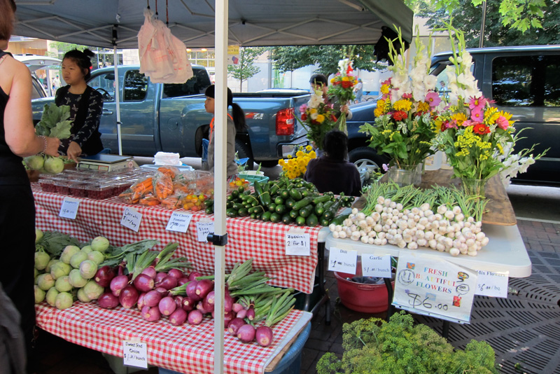 A typical stand at the Madison Farmers' Market, © 2013 Celia Her City